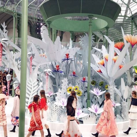 chanel paper flower fashion show|chanel's floral flower.